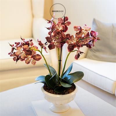 Yapay Vanda Orkide Dalı Pembe 52 cm