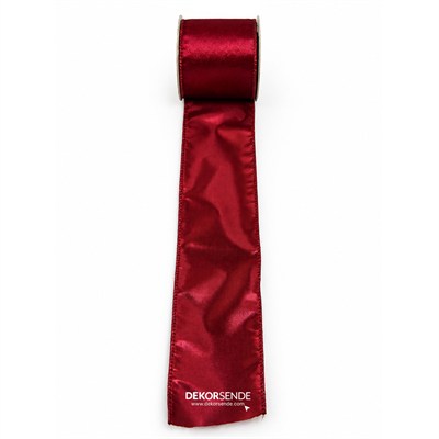 Yılbaşı Ağaç Kurdelesi Şerit Çift Taraflı Bordo 6cm x 2m