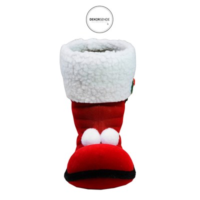 Yılbaşı Ağaç Süsü Bot Peluşlu Kırmızı 20 cm
