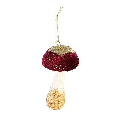 Yılbaşı Ağaç Süsü Mantar Bordo 13 cm