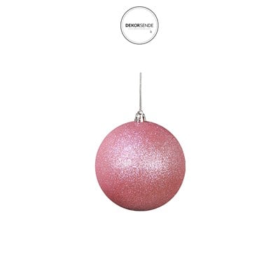 Yılbaşı Ağaç Topu 3 Adet Pembe 10 cm