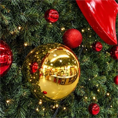 Yılbaşı Ağaç Topu Parlak Altın 20 cm