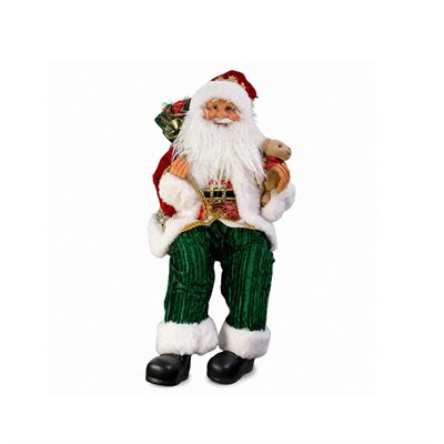 Yılbaşı Ayakları Sallanan Oturan Noel Baba 55 cm