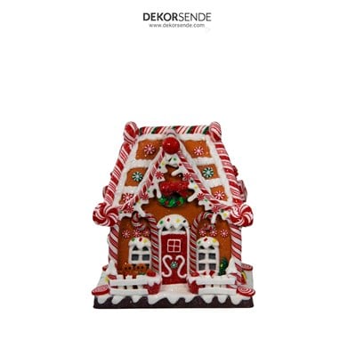 Yılbaşı Dekoratif Şekerleme Kurabiye Ev Biblosu 20 cm