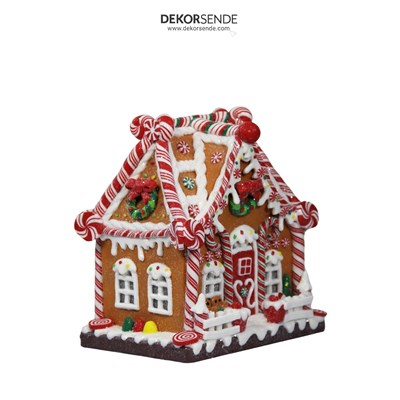 Yılbaşı Dekoratif Şekerleme Kurabiye Ev Biblosu 20 cm
