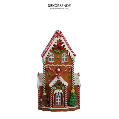Yılbaşı Dekoratif Şekerleme Kurabiye Ev Biblo 39 cm
