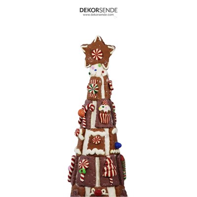 Yılbaşı Dekoratif Yıldızlı Bisküvi Çam Ağacı Biblosu 39 cm