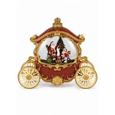 Yılbaşı Kar Küresi At Arabalı Noel Baba Model 20 cm