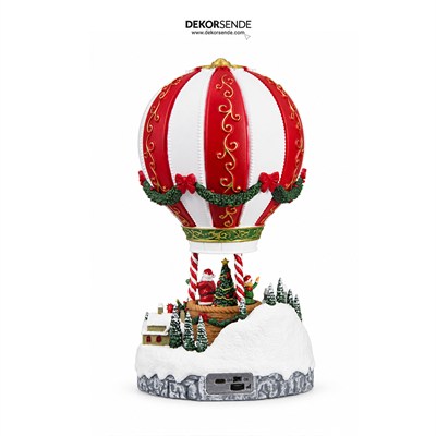 Yılbaşı Kar Küresi Işıklı Balonda Noel Baba Model 35 cm