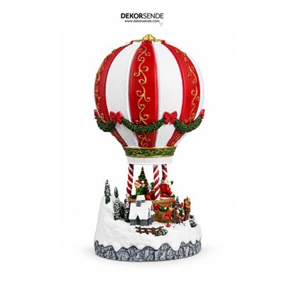 Yılbaşı Kar Küresi Işıklı Balonda Noel Baba Model 35 cm