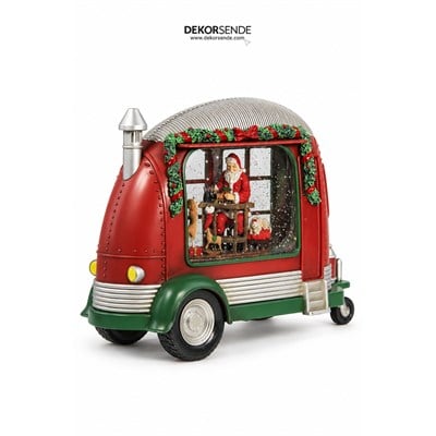 Yılbaşı Kar Küresi Karavanda Noel Baba Model 20 cm