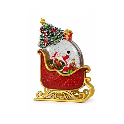 Yılbaşı Kar Küresi Kızakta Noel Baba 25 cm