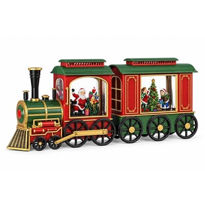 Yılbaşı Kar Küresi Trende Noel Baba Model 47x20 cm