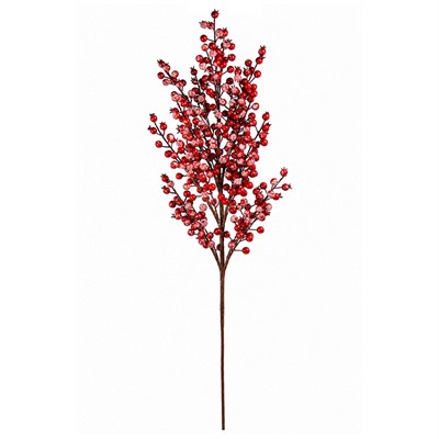 Yılbaşı Süsü Dal Narlı ve Karlı / Simli Kırmızı 102 cm