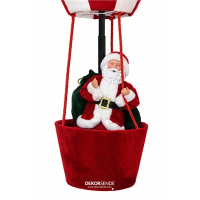 Yılbaşı Noel Baba Balonda Kırmızı Beyaz 150 cm