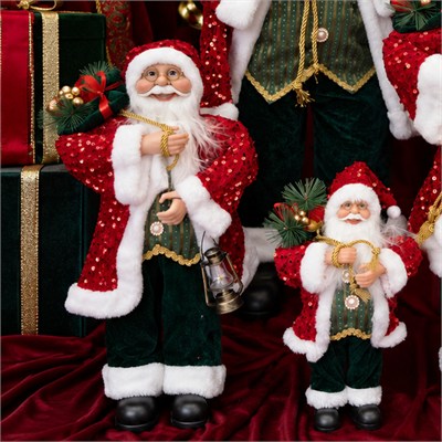 Yılbaşı Payetli Noel Baba Kırmızı 60 cm