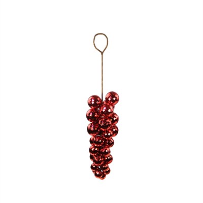 Yılbaşı Süs Disko Top Üzüm Sarkıt Kırmızı 45 cm