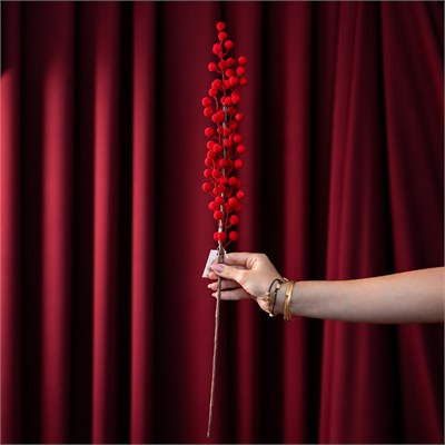 Yılbaşı Süs Kadife Berry Dal Kırmızı 51 cm