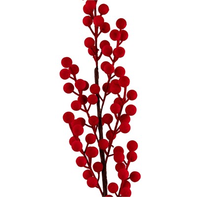 Yılbaşı Süs Kadife Berry Dal Kırmızı 51 cm