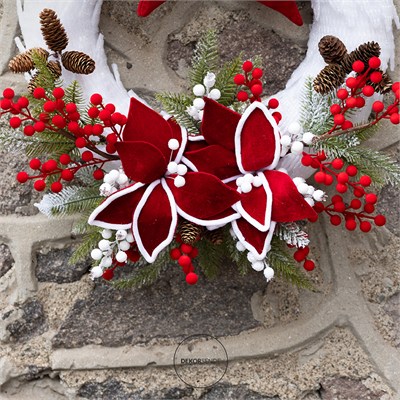 Yılbaşı Süs Kadife Berry Dal Kırmızı 51 cm