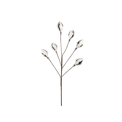 Yılbaşı Süs Konik Dal Gümüş Beyaz 65 cm
