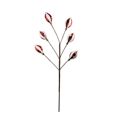 Yılbaşı Süs Konik Dal Kırmızı Beyaz 60 cm