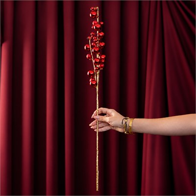 Yılbaşı Süsü Top Dal Parlak Kırmızı 70 cm