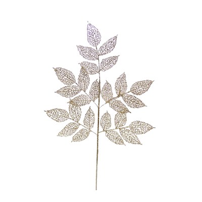 Yılbaşı Süs Simli Dantel Yaprak Bronz 86 cm