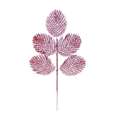 Yılbaşı Süsü İğne Dal Simli Kırmızı 67 cm