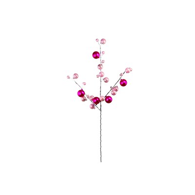 Yılbaşı Süs Top Dal Pembe Fuşya 55 cm