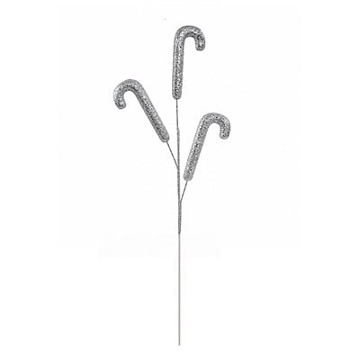Yılbaşı Süsü Baston Şeker Pike Gümüş 64 cm