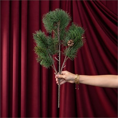 Yılbaşı Süsü Pike Dal Çam Mini Kozalaklı Yeşil 60 cm