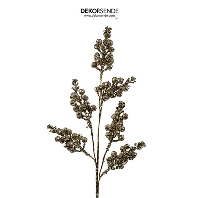 Yılbaşı Süsü Dal Berry Boncuklu Şampanya 75 cm