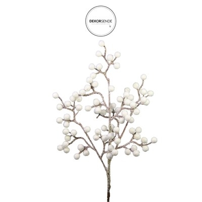 Yılbaşı Süsü Dal Berry Karlı Beyaz 35 cm
