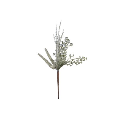 Yılbaşı Süsü Dal Berry Simli Şampanya 40 cm