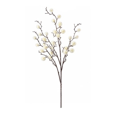 Yılbaşı Süsü Dal Ponpon Karlı Beyaz 80 cm