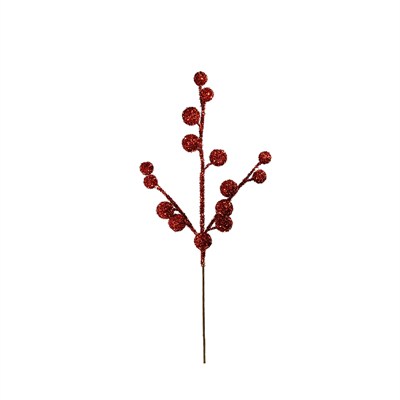 Yılbaşı Süsü Dal Topçuk Parlak Kırmızı 55 cm