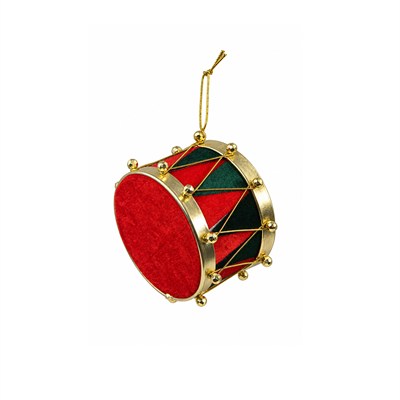 Yılbaşı Süsü Davul Kırmızı Yeşil 12x9 cm