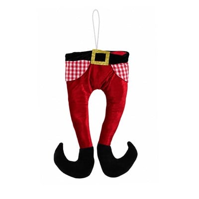 Yılbaşı Süsü Elf Ayaklı Noel Baba Kırmızı 70 cm