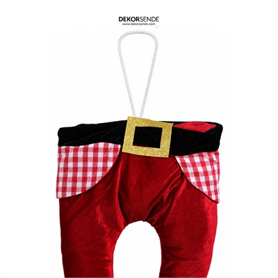 Yılbaşı Süsü Elf Ayaklı Noel Baba Kırmızı 70 cm