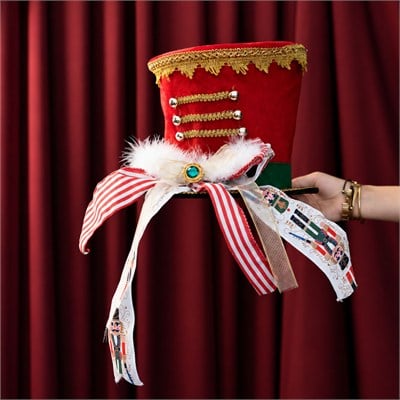 Yılbaşı Süsü Şapka Kurşun Asker Temalı Kırmızı 40 cm