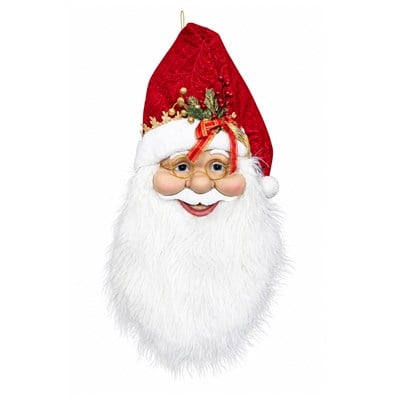 Yılbaşı Süsü Noel Baba Kafası Şapka Kapı Süs Kırmızı 90 cm