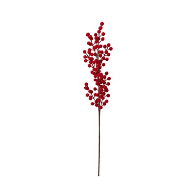 Yılbaşı Süsü Pike Dal Berry Büyük Floklu Kırmızı 75 cm
