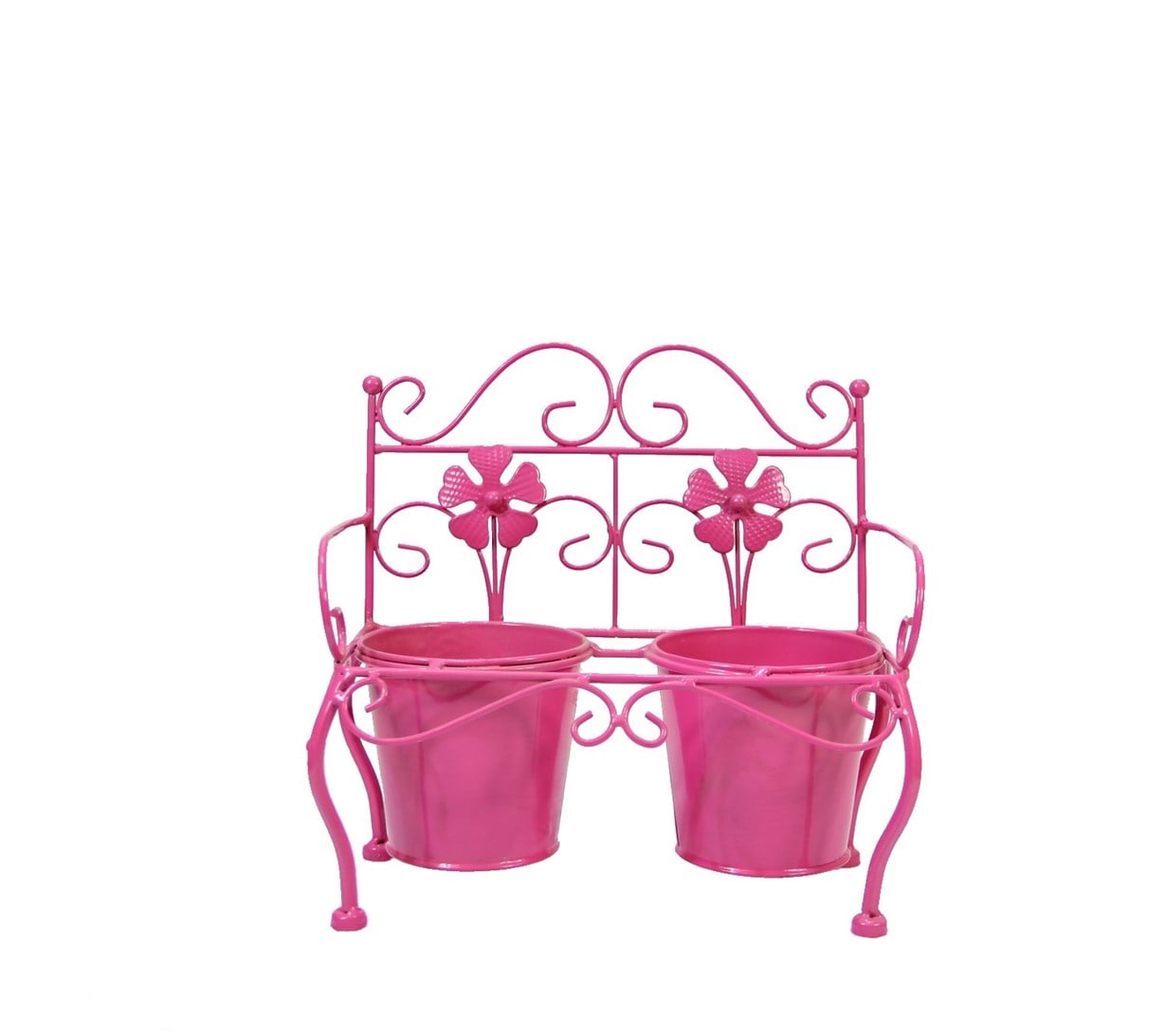 2018 2Lİ PEMBE SANDALYE FERFORJE ÇİÇEKLİK AM150566 PINK OZC*