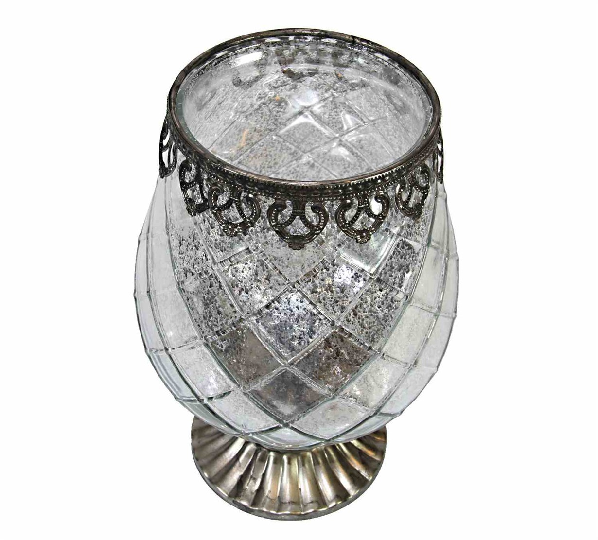 Cam Tombul Kadeh Mumluk Gümüş 23 cm 139,24 TL | Mumluk ve Şamdanlar