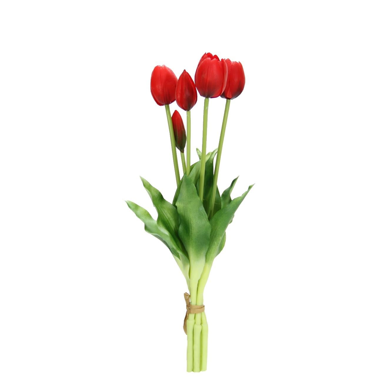 Yapay Islak Doku Lale Kırmızı 40 cm