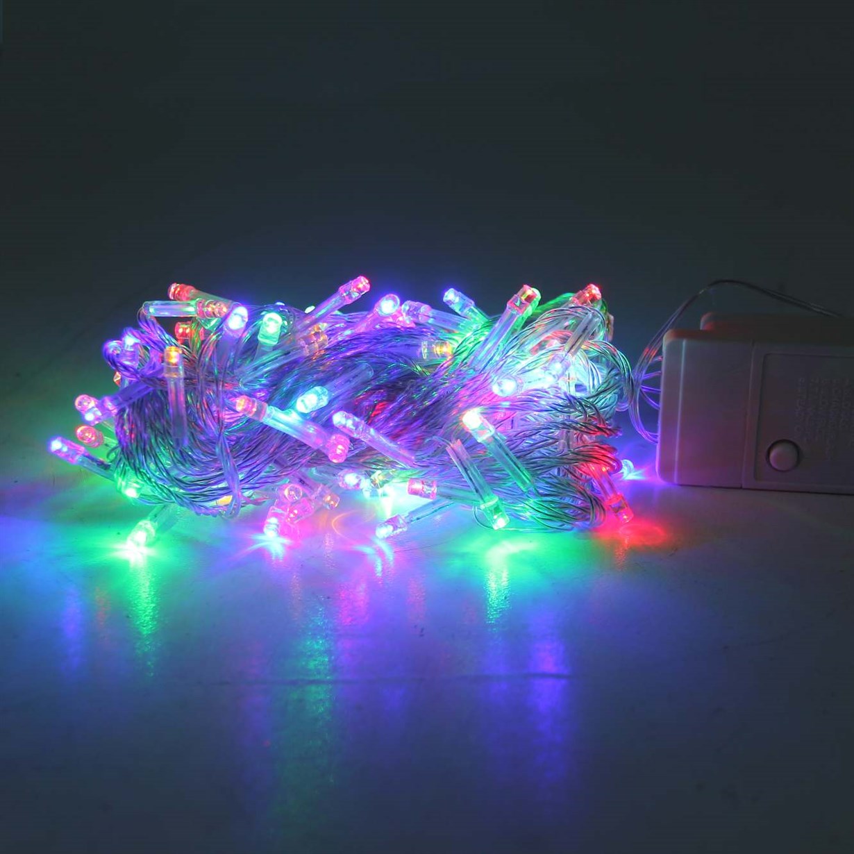 Yılbaşı Led Işık Şeffaf Kablo RGB Renkli 10 m