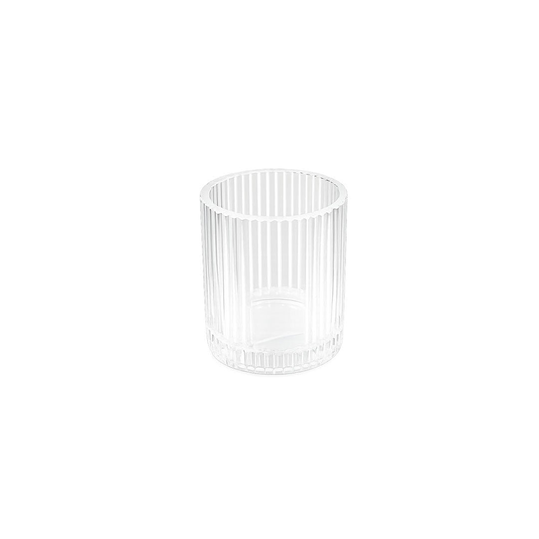 Cam Bardak Mumluk Çizgili Desen 10 cm - Kategorisiz