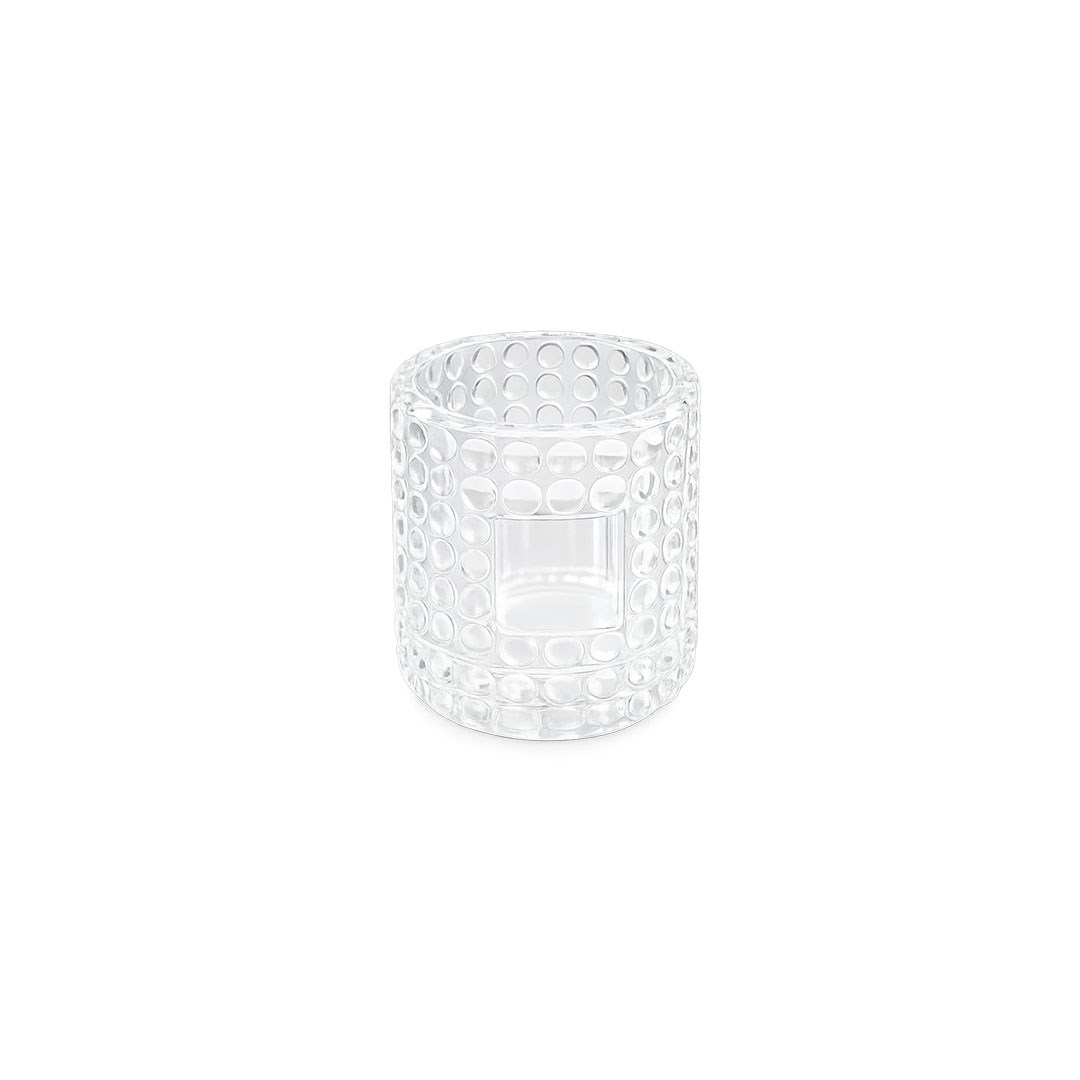 Cam Bardak Mumluk Yuvarlak Desen 10 cm - Kategorisiz