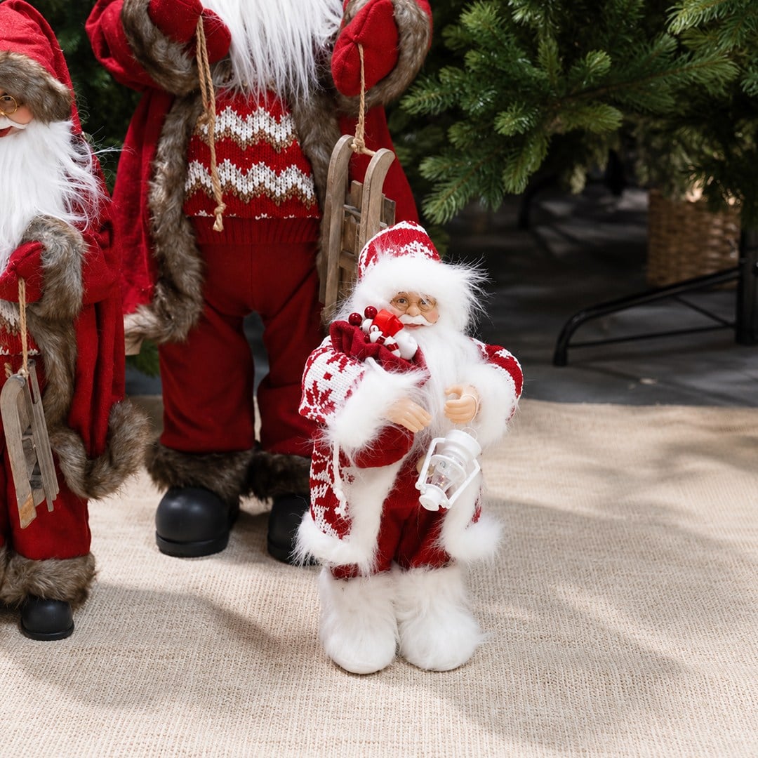 Kazaklı Noel Baba Kırmızı Beyaz 30 cm